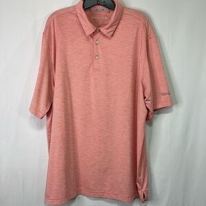 🐒 Walter Hagen, orange and white mini striped golf polo